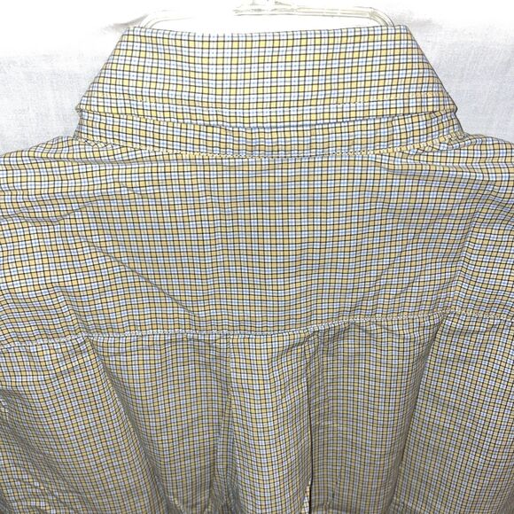 Brooks Brothers 346 Men’s Dress Shirt Size Large Yellow Blue Striped Business - Picture 9 of 12